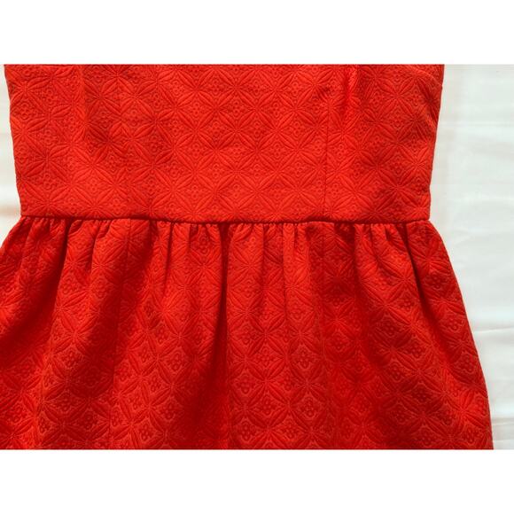 Cynthia Steffe Lola Sleeveless Fit Flare Dress Tangerine Textured Jacquard Sz 2 - Picture 14 of 14
